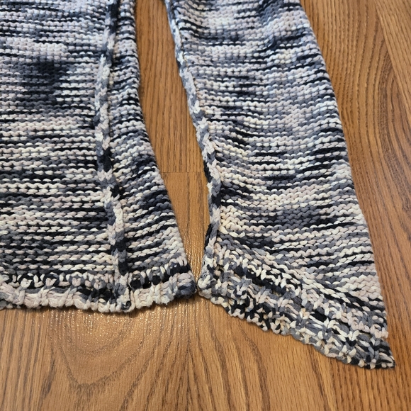 Rebecca Taylor Monochrome Chunky Knit Sweater White Gray Black Cozy Cotton M - Picture 5 of 11